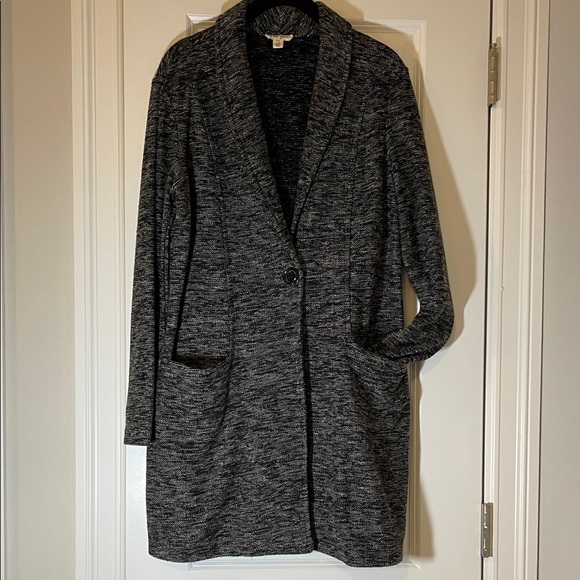 Tribal Black & White Marled Sweater Coat - Picture 1 of 7